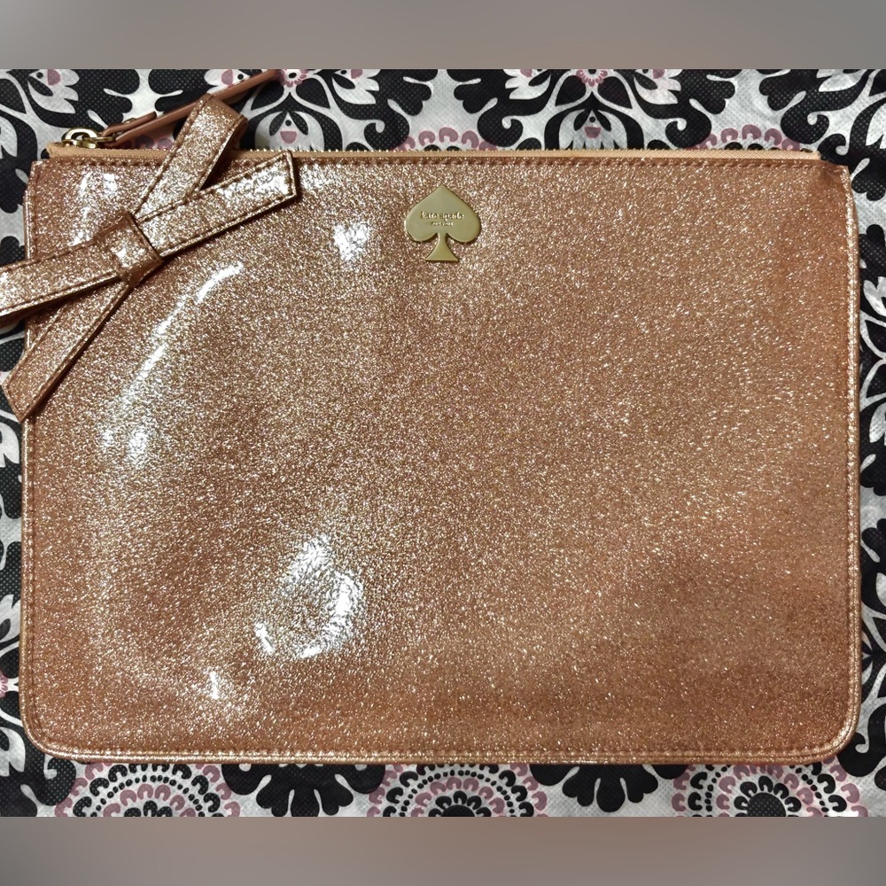 Kate Spade Glitterbug Georgie Rose Gold Pouch